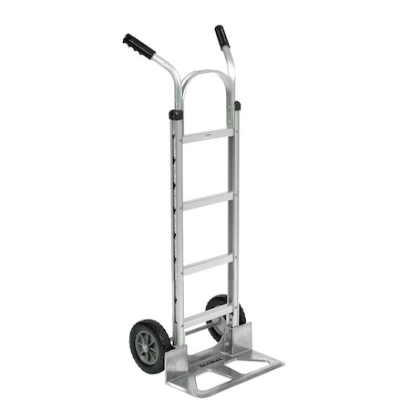 Global Industrial Aluminum Hand Truck Double Handle, Mold-On Rubber Wheels 168260